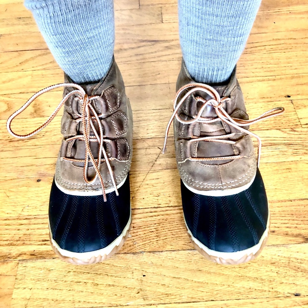 Sorel leather rain boots